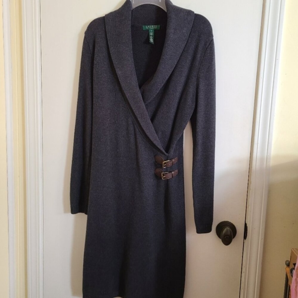 Lauren Ralph Lauren Sweater Dress Faux Wrap M